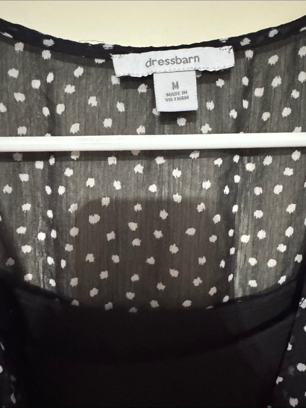 Black & White Dot Surplice Layered Women's Top - Picture 2 of 4